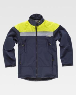 Blouson softshell fluo(marine,jaune) brodé coeur ambulancier croix