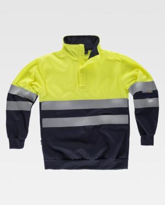Sweat col boutonné fluo